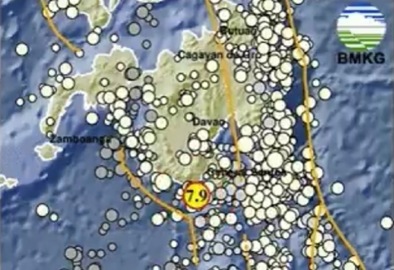 Gempa besar berkekuatan M 7,9 mengguncang Tahuna, Kabupaten Sangihe, Sulawesi Utara (Sulut), Senin (8/6/2026) pukul 06.37 WIB. Foto: Ist.