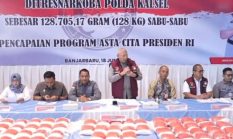 Polda Kalsel Gagalkan Peredaran 128 Kg Sabu, Lima Tersangka Diamankan