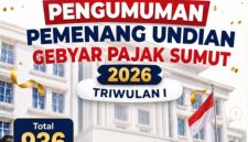 Pengumuman Pemenang Undian Gebyar Pajak Sumut Triwulan I Tahun 2026. Foto: Ist.
