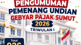 Pengumuman Pemenang Undian Gebyar Pajak Sumut Triwulan I Tahun 2026. Foto: Ist.