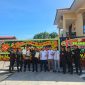 Ketua Lembaga Anti Narkotika (LAN) Kabupaten Labuhanbatu Utara, Baginda Azmi Ansyari Sinaga beserta jajaran, berfoto bersama pimpinan dan anggota Kepolisian Resor Labuhanbatu dalam rangka memperingati Hari Bhayangkara ke-80 pada 1 Juli 2026. Foto: GS