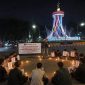 Foto: Mahasiswa BEM Nusantara Jambi gelar aksi damai nyalakan lilin di Tugu Keris Siginjai, mendesak pengusutan tuntas kasus korupsi besar tanpa pandang kedudukan.