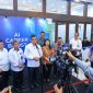 Menteri Ketenagakerjaan Yassierli memberikan keterangan pers saat membuka acara AI Career Boost Day 2026 di Jakarta, Selasa (28/7/2026), dalam rangka sinergi Kemnaker bersama GreatNusa, BINUS University, dan Microsoft Indonesia untuk memperkuat kompetensi kecerdasan buatan bagi tenaga kerja Indonesia. Foto: Ist.