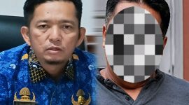 Foto: Kepala Inspektorat Pemkot Tanjungbalai Indra Halomoan Nasution (kiri) dan ASN Pemkot Tanjungbalai berinisial U (kanan). Keduanya belum memberikan keterangan kepada media.