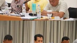 Koordinator Banggar DPRD Deliserdang Hamdani Syahputra dan Anggota Banggar(atas) dan Kadis Cikataru Deliserdang Rachmadsyah dan lainnya(bawah). Foto: Ist.