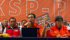 Plt Sekjen Partai Buruh, Said Salahuddin dalam konferensi pers KSP-PB di Hotel Mega Proklamasi, Jakarta Pusat, Senin (6/7/2026). Foto: Ist.