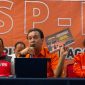 Plt Sekjen Partai Buruh, Said Salahuddin dalam konferensi pers KSP-PB di Hotel Mega Proklamasi, Jakarta Pusat, Senin (6/7/2026). Foto: Ist.