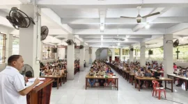 Ket. Foto : Maruli Siahaan, Anggota DPR-RI saat memberikan Sosialisasi P5HAM