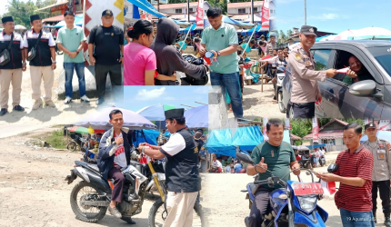 Semangat Kemerdekaan Menggema di Lahusa, LSM GEMPUR Bersama Polsek dan Pemerintah Kecamatan Lahusa Bagi Bendera di Simpang Tiga - Helejalulu Kecamatan Lahusa