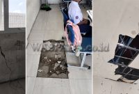 Kondisi ruang belajar di SMP Negeri 39 Medan yang memperlihatkan kerusakan bangunan, mulai dari retakan dinding, lantai yang berlubang hingga plafon yang runtuh dan membahayakan siswa. Kondisi inilah yang disoroti Anggota DPRD Medan Tia Ayu Anggraini agar segera dibenahi oleh Pemerintah Kota Medan demi kenyamanan dan keselamatan proses belajar mengajar. Foto: waspada.co.id