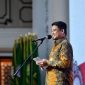 Gubernur Sumatera Utara Muhammad Bobby Afif Nasution memberikan sambutan dalam acara pengukuhan Kepala OJK Provinsi Sumut Triyoga Laksito di Aula Raja Inal Siregar Kantor Gubernur Sumut, Jumat (31/7/2026), dengan meminta OJK memperkuat ekonomi syariah dan menyesuaikan layanan sesuai karakteristik daerah. Foto: Ist.
