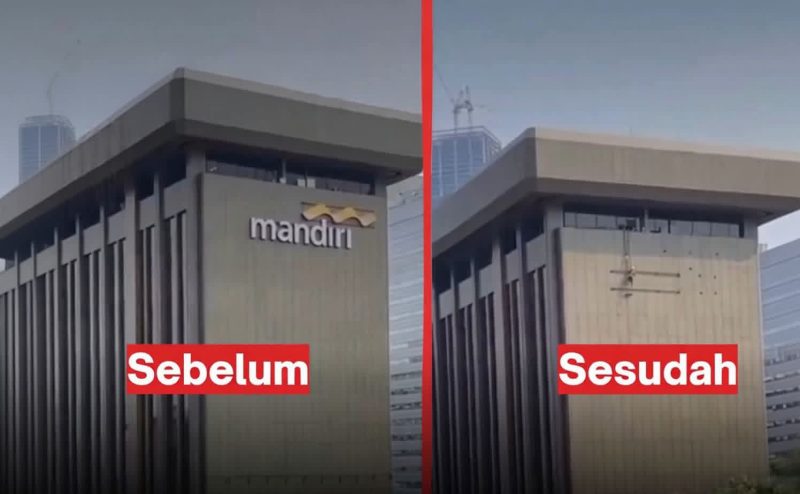 Aksi Lepas Logo Bank Mandiri Jelang Demo Jadi Sorotan Netizen