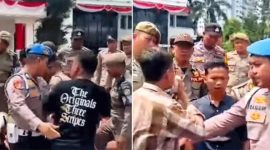 Sempat terjadi insiden saling dorong antara mahasiswa peserta aksi unjuk rasa dengan petugas keamanan dan Satpol PP saat massa berupaya memasuki area Kantor Wali Kota Medan. Mahasiswa yang tergabung dalam JMI mendesak pengusutan dugaan monopoli proyek serta pungutan fee sebesar 18–25 persen di lingkungan Dinas Perkim Kota Medan, namun pihak Pemerintah Kota Medan tidak menemui massa untuk berdialog. Foto: Ist.