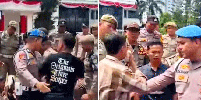 Sempat terjadi insiden saling dorong antara mahasiswa peserta aksi unjuk rasa dengan petugas keamanan dan Satpol PP saat massa berupaya memasuki area Kantor Wali Kota Medan. Mahasiswa yang tergabung dalam JMI mendesak pengusutan dugaan monopoli proyek serta pungutan fee sebesar 18–25 persen di lingkungan Dinas Perkim Kota Medan, namun pihak Pemerintah Kota Medan tidak menemui massa untuk berdialog. Foto: Ist.
