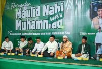 Peringatan Maulid Nabi Muhammad SAW 1448 H yang digelar Ikatan Pelajar, Guru-Dosen, dan Sarjana Al-Washliyah Sumut di Medan, Selasa (25/8/2026). Pj Sekdaprov Sumut Timur Tumanggor hadir dan mengajak memaknai peringatan ini sebagai momentum memperkuat sinergi dan kolaborasi membangun daerah. Foto: Ist.