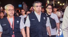 Menteri Ketenagakerjaan Yassierli beserta jajaran tampil dalam karnaval peringatan HUT ke-81 Kemerdekaan RI di Jakarta, Senin (17/8/2026).