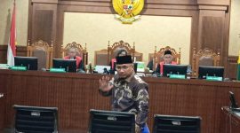 Mantan Menteri Agama Yaqut Cholil Qoumas di ruang sidang Pengadilan Tipikor Jakarta Pusat, Selasa (18/8/2026). Foto: Ist.