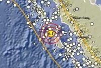 Gempa bumi M6,1 mengguncang Nias Selatan, Sumatera Utara (Sumut), Selasa (18/8/2026), pukul 13.02 WIB. Foto: BMKG.