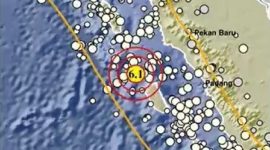 Gempa bumi M6,1 mengguncang Nias Selatan, Sumatera Utara (Sumut), Selasa (18/8/2026), pukul 13.02 WIB. Foto: BMKG.