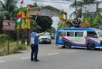 Sosialisasi jalur alternatif Medan-Berastagi yang dilakukan Dinas Perhubungan Deli Serdang. Foto: Ist.