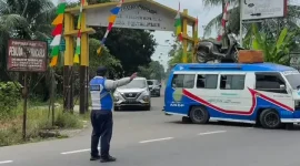 Sosialisasi jalur alternatif Medan-Berastagi yang dilakukan Dinas Perhubungan Deli Serdang. Foto: Ist.
