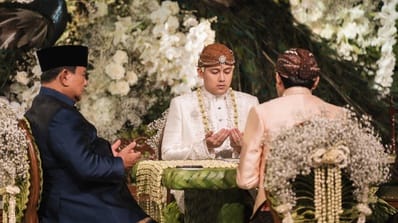 Prabowo menghadiri akad nikah Sekretaris Pribadinya