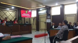 Sidang banding perkara korupsi pengadaan laptop Chromebook yang menyeret mantan Menteri Nadiem Makarim di Pengadilan Tinggi DKI Jakarta, Rabu (5/8/2026). Foto: Ist.