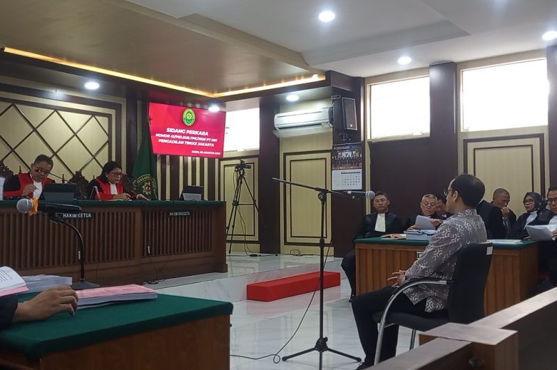Sidang banding perkara korupsi pengadaan laptop Chromebook yang menyeret mantan Menteri Nadiem Makarim di Pengadilan Tinggi DKI Jakarta, Rabu (5/8/2026). Foto: Ist.