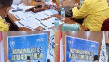Suasana Musyawarah Wilayah ke-III Ikatan Alumni Universitas Terbuka Medan yang berlangsung Sabtu (5/9/2026). Dalam forum tersebut, Syamsuri, S.I.P., terpilih secara musyawarah mufakat sebagai Ketua Pengurus Wilayah IKA UT Medan periode 2026–2031 untuk membawa arah baru organisasi alumni. Foto: GS