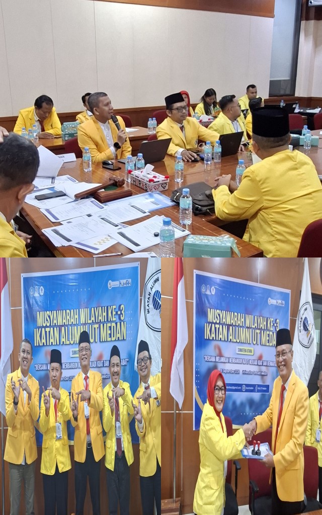 Suasana Musyawarah Wilayah ke-III Ikatan Alumni Universitas Terbuka Medan yang berlangsung Sabtu (5/9/2026). Dalam forum tersebut, Syamsuri, S.I.P., terpilih secara musyawarah mufakat sebagai Ketua Pengurus Wilayah IKA UT Medan periode 2026–2031 untuk membawa arah baru organisasi alumni. Foto: GS