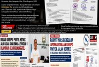 Infografis pengaduan dari organisasi Rakyat Nias Bersuara yang melaporkan dugaan korupsi proyek peningkatan jalan Hotmix ruas Lasara Siwalubanua–Lewuoguru II, Kecamatan Mau, Kabupaten Nias TA 2023 kepada Kejaksaan Negeri Gunungsitoli. Foto: Ist.