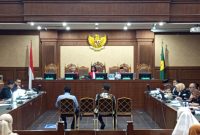 Suasana sidang kasus dugaan korupsi kuota haji di Pengadilan Tipikor Jakarta, Selasa (22/9/2026). Majelis hakim memutuskan Abu Rokhmad tetap memberikan keterangan untuk tiga terdakwa lainnya, meski mengundurkan diri sebagai saksi bagi mantan Menteri Agama Yaqut Cholil Qoumas. Foto: Ist.