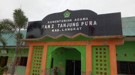 Gedung Sekolah MAN 2 Tanjungpura, Kabupaten Langkat, yang kini tengah menjadi sorotan Sumatera Corruption Watch (SCW) terkait dugaan pungutan SPP sebesar Rp75.000 per siswa. Foto: Ist.