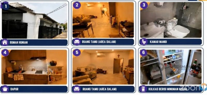 Dokumentasi temuan Ombudsman RI yang memperlihatkan unit hunian bergaya vila lengkap ruang tamu, kamar mandi, dapur, hingga kulkas berisi minuman keras di lingkungan Lapas Cibinong, Bogor. Komisi XIII DPR akan memanggil pihak terkait Senin depan guna mendalami dugaan klaster fasilitas mewah tersebut. Foto: Ist.