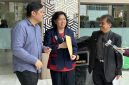 Pakar telematika, Roy Suryo (paling kanan) mendampingi pegiat media sosial Luke Susilo mendatangi Kemendiktisaintek. Foto: Ist.