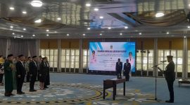 Gubernur Sumut Bobby Nasution melantik tiga pejabat eselon II di lingkungan Pemprov Sumut dalam prosesi di Aula Tengku Rizal Nurdin, Jumat (18/9/2026). Foto: Ist.