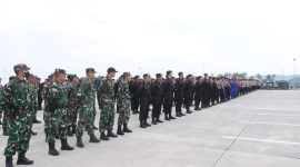 Sebanyak 1.279 personel gabungan dari TNI, Polri, dan instansi terkait bersiap disiagakan untuk penanganan dampak erupsi Gunung Anak Krakatau, Selasa (8/9/2026). Foto: Ist.