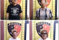 Empat pria yang mengaku wartawan dan LSM, yakni AP, AA, PMS, dan ZK. Foto: mistar.id.