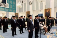 Presiden Prabowo Subianto memimpin sumpah jabatan 26 anggota Dewan Pertimbangan Presiden (Wantimpres) di Istana Negara, Jakarta, Jumat (2/10/2026). Pratikno ditunjuk sebagai Ketua merangkap anggota. Foto: Ist.