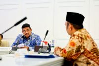 Gubernur Sumut Bobby Afif Nasution saat audiensi dengan Menteri PPN/Kepala Bappenas di Jakarta, Kamis (8/10/2026). Sampaikan 5 prioritas pembangunan: RSU Haji Medan, afirmasi Nias, koridor ekonomi Belawan–Kualatanjung–Seimangkei, keterpaduan wilayah, dan pemulihan pascabencana. Foto: Ist.