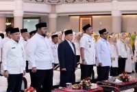 Gubernur Sumatera Utara Muhammad Bobby Afif Nasution bersama pimpinan OPD dan ratusan ASN Pemprov Sumut menghadiri Pengajian Rutin di Aula Raja Inal Siregar, Kantor Gubernur Sumut, Medan, Rabu (21/10/2026). Foto: Ist.
