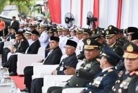 Upacara peringatan HUT ke-81 TNI di Kodaeral I Belawan, Senin (5/10/2026). Wagub Sumut Surya hadir dan menegaskan sinergi TNI–rakyat sebagai kunci menjaga kedaulatan NKRI. Foto: Ist.