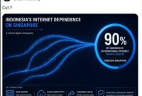 Tangkapan layar unggahan akun X milik mantan anggota parlemen Singapura, Calvin Cheng (@calvinelcheng), yang memuat infografis klaim ketergantungan 90 persen lalu lintas internet internasional Indonesia melalui Singapura dengan takarir