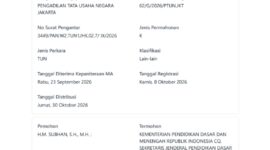 Tangkapan layar laman resmi Info Perkara Mahkamah Agung RI menunjukkan perkara kasasi Nomor 742 K/TUN/2026 terkait sengketa surat keterangan penyetaraan pendidikan. Perkara tersebut tercatat telah diputus pada Jumat (30/10/2026), dengan amar putusan mengabulkan gugatan. (Foto: Tangkapan layar Info Perkara MA-RI)