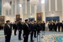 Presiden Prabowo Subianto memimpin pelantikan 18 pejabat negara dalam reshuffle kabinet ketujuh di Istana Negara, Jakarta, Kamis (1/10/2026). Bahlil, Suyudi Ario Seto, Sugiono, Arrmanatha Nasir, hingga Listyo Sigit masuk jajaran yang ditukar. Foto: Ist.