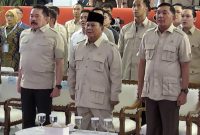 Presiden Prabowo Subianto hadir menyaksikan penyerahan Rp13,2 triliun hasil kerja Satgas PKH dan pemulihan lahan hutan seluas 259.230 hektare di Kejaksaan Agung, Jakarta, Selasa (6/10/2026). Foto: Ist.