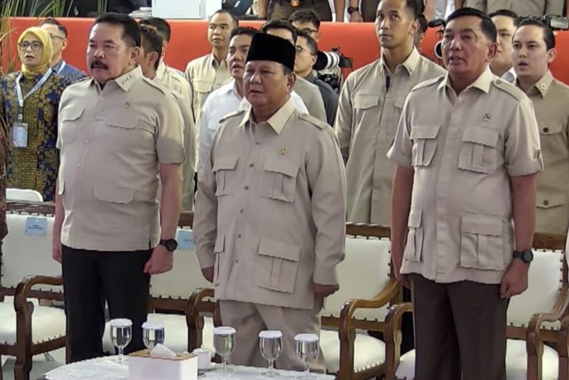 Presiden Prabowo Subianto hadir menyaksikan penyerahan Rp13,2 triliun hasil kerja Satgas PKH dan pemulihan lahan hutan seluas 259.230 hektare di Kejaksaan Agung, Jakarta, Selasa (6/10/2026). Foto: Ist.